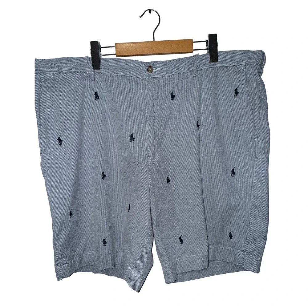 Ralph Lauren Men's Classic Fit Striped Seersucker Shorts w Pony Logo Size‎ 40 - Picture 2 of 11